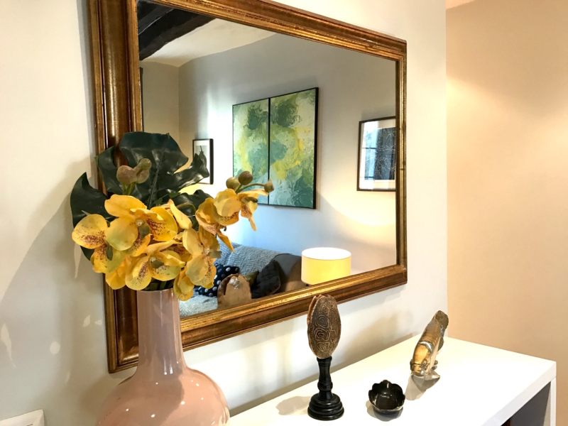 Apartment, Details, Spiegel, Blumenvase, Dekoration